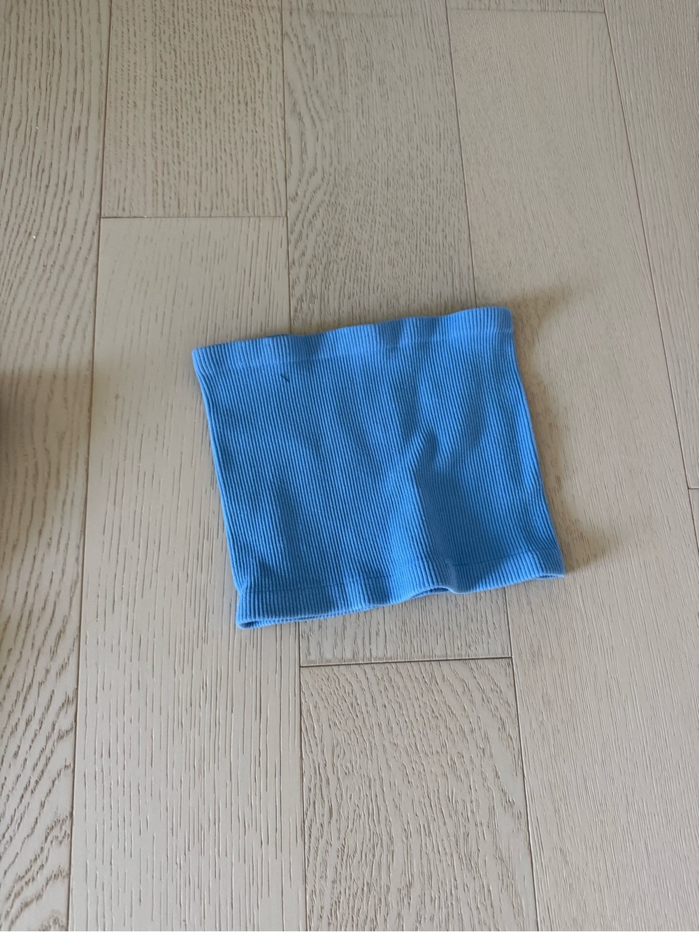 Garage Blue Ribbed Tube Crop Top